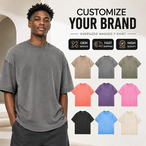 Camisetas de Algodón con Lavado Ácido para Hombre, Tallas Grandes, OEM ODM, Logotipo Personalizado, Venta al Por Mayor Directa de Fábrica, Alta Calidad - Product Image 1