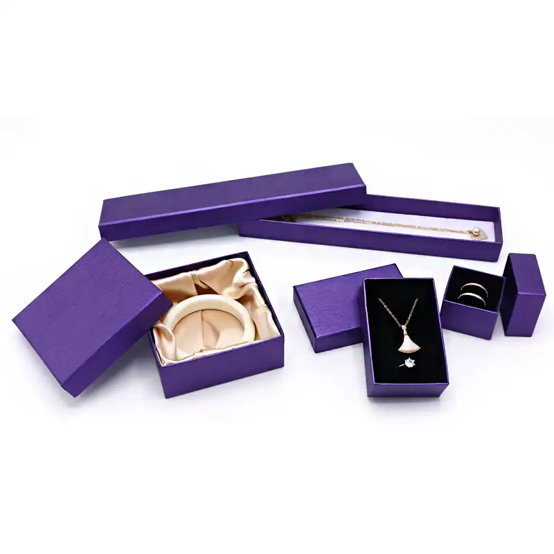 Packaging Jewelry Luxury Purple Color Set Gift Box Custom Packaging Paper Box Jewelry
