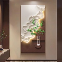 Vase mural LED moderne avec animaux, double couche, texture MDF, peinture à l'huile, impression numérique, murale et décoration intérieure