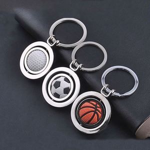 Porte-clés créatif rotatif à 360 degrés en alliage de zinc, basketball, football, golf, 3D, léger, tendance, cadeau commémoratif - Product Image 2