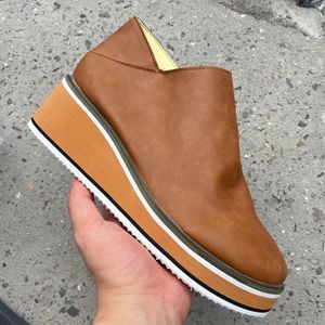 Bottes d'hiver rétro pour <span class=keywords><strong>femmes</strong></span>, grande taille, chaudes, à plateforme avec fermeture éclair, talon haut tendance, rehaussant la silhouette, en stock - Product Image 6