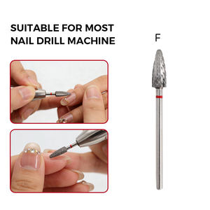 SHUANGJIA flamme pointu carbure de tungstène forets à ongles forme de boule coupe croisée manucure rotative électrique 5mm diamètre de flûte ISO/CE - Product Image 2