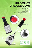 Gel de construction pour ongles Hema & TPO Free Flowers, avec paillettes naturelles et brillantes, gel UV à retirer par trempage pour extension d'ongles