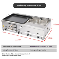 Griddle Listrik Komersial Stainless Steel untuk Dapur, Laris Manis, Dilengkapi 2 Penggorengan untuk Dijual