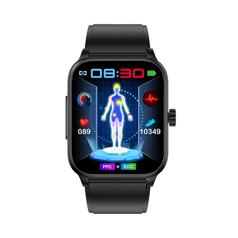 Montre intelligente pour hommes Android iOS Phone Watch avec moniteur de fréquence cardiaque Tension artérielle Oxygène Smartwatch pour le sport et la santé