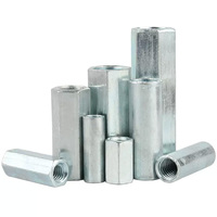Écrou d'extension hexagonal en acier inoxydable, long, métrique, pour raccordements de tiges filetées