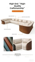 Meubles de bar haut de gamme de luxe léger, ensemble de table basse en forme de U pour boîte de nuit/KTV, restaurant, hôtel avec un design minimaliste moderne