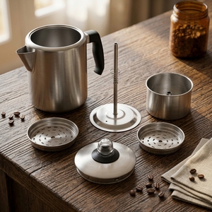 Cafetera Percoladora Portátil Ecológica de Acero Inoxidable de 2L con Tapa, Diseño Moderno para la Hora del Café - Product Image 5