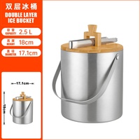 Seau à glace en acier inoxydable à Double paroi de 1,6 l, isolé en argent, pour fête, Champagne, personnalisé directement à l'usine