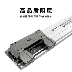 Riel deslizante multifuncional de aleación de aluminio y hierro con amortiguación para puertas correderas de armarios de cocina, dormitorio y comedor, para uso exterior. - Product Image 1