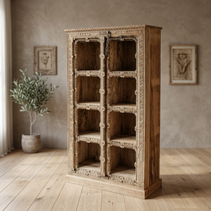 Meilleure collection d'étagères de rangement en bois sculptées à la main, style traditionnel, art himalayen antique - Product Image 6