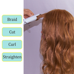 Tête de mannequin <span class=keywords><strong>professionnelle</strong></span> pour formation en salon, <span class=keywords><strong>cheveux</strong></span> mixtes, style lisse naturel, 50 cm, tête féminine, densité 200 %, <span class=keywords><strong>cheveux</strong></span> non-Remy pour la coupe de <span class=keywords><strong>cheveux</strong></span> - Product Image 4