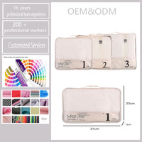 Organisateur de voyage imperméable personnalisé avec logo OEM de qualité supérieure, ensemble de 3 cubes, cubes de compression pour l'emballage