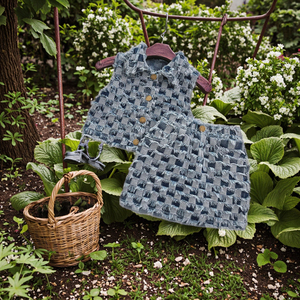 Di alta qualità estate autunno Cowboy senza maniche Top Dress bambine <span class=keywords><strong>Boutique</strong></span> set di <span class=keywords><strong>abbigliamento</strong></span> per 4-12 anni set di <span class=keywords><strong>abbigliamento</strong></span> per bambini - Product Image 6