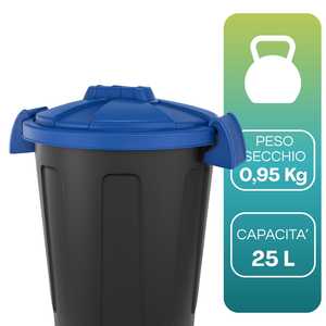 Waste <b>Bin</b> 25 Liter Clip Lock <b>Lid</b> Integrated Handles Green - Product Image 4