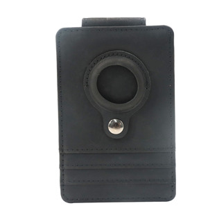 Leather Card Holder With Ring Stand For Credit Card And AirTag Brown Genuine Leather Wallet Spring 2022 - Product Image 4