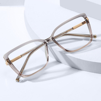 Monture de lunettes optiques carrée souple Partagas TR90 avec paillettes, charnière à ressort, anti-lumière bleue, pour femmes