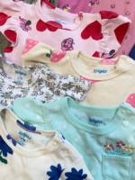Combinaison courte à manches courtes pour nouveau-nés filles, plusieurs motifs, en coton, avec fermeture à boutons, adorable motif floral, 0-9 mois.