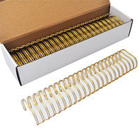 Fil de reliure spirale métallique doré double boucle format A4 2:1 pour papier nylon et emballage de boîtes à anneaux