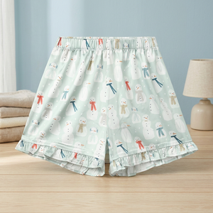 Quick Dry Soft Breathable Custom Print Short Girls' Sleep Pants with Elastic Waist for Comfortable Nightwear - Product Image 2
