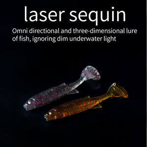Señuelo blando T-Tail de 65 mm y 2.5 g para pesca de lubina en el fondo - Product Image 5