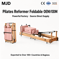 Reformer de Pilates pliable en bois d'érable et de chêne de qualité supérieure avec pieds en acier robustes – Équipement de Pilates professionnel stable – Fabricant