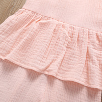 2022 été bébé filles barboteuse boutique mousseline ensemble petite fille plaine sans manches combinaisons