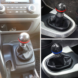 Crastp Carbon Fiber Car <b>Shift</b> <b>Knob</b> 5 6Mt With Red Stripe Mugen Logo For Manual Transmission Cars - Product Image 4
