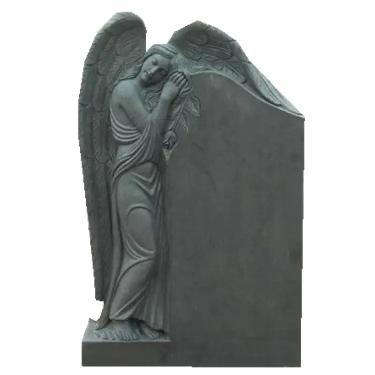 墓場価格写真大理石の天使の記念碑と墓石のための3つのハート型の墓石を刻まれた