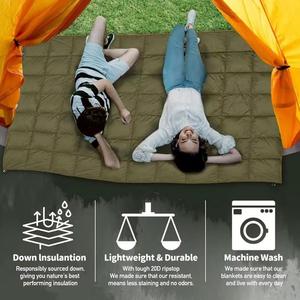 OEM invierno abajo Camping manta 350g <span class=keywords><strong>pato</strong></span> abajo relleno al aire libre portátil Camping edredón manta térmica fábrica al por mayor - Product Image 3