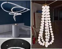 Décoration résidentielle personnalisée Collier de perles de luxe Lustre créatif Hôtel Duplex Bâtiment Villa Led Acrylique Suspension