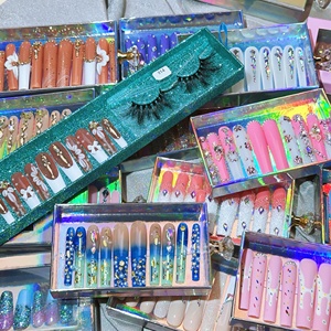 Private Label Luxury Long Press on Nail Soft Gel personalizzato fatto a mano Extra lungo artificiale finte Nail Set finte Ongles all'ingrosso - Product Image 3