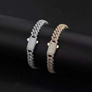 Bracelet Hip Hop en Zircon avec fermoir à ressort 8 mm, style losange cubain - Product Image 4