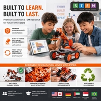 Perlengkapan Pembelajaran Maker 12 in 1 Metal Diy STEM Coding Educational Robot Kit untuk Kurikulum Sekolah di Rumah