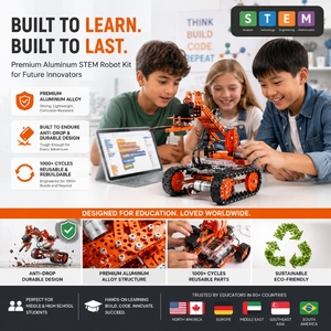 Kit <span class=keywords><strong>de</strong></span> Robot Educativo STEM <span class=keywords><strong>de</strong></span> Metal 12 en 1 para Aprendizaje <span class=keywords><strong>de</strong></span> Programación, Materiales Didácticos para el Hogar y la Escuela - Product Image 3