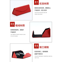 Lmamba, prix de gros, étuis triangulaires pliants portables en PU, emballage cadeau pour lunettes de soleil avec logo personnalisé et fait main