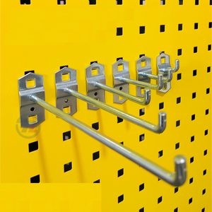 穴あけ不要のモダンキッチンペグボードフック、多機能亜鉛メッキメタルツールホルダー（ツールキャビネット＆グリッドペグボード収納用） - Product Image 5