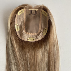 Adorno de encaje listo para enviar, encaje suizo de cabello humano con adorno de <span class=keywords><strong>pelo</strong></span> tejido para mujer, adorno de encaje alineado con cutícula virgen europea - Product Image 1
