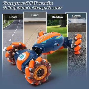 Voiture <span class=keywords><strong>de</strong></span> cascade RC à quatre roues motrices 2,4 G 1/18 avec lumières et <span class=keywords><strong>musique</strong></span>, transformation en un clic, double télécommande, détection gestuelle - Product Image 5