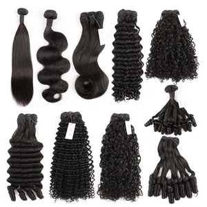 Fourniture directe d'usine Grade 15A Double Drawn Virgin Pixie Curl Funmi Hair Vente chaude au Nigeria