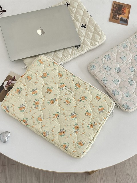 Korean Ins-style Cute Lattice Rabbit Embroidery Laptop Sleeve - 11/13/15 Inch, Promotional Gift, Factory Direct