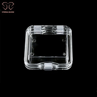Boîte d'emballage cadeau haut de gamme 100x100x50mm, écologique, résistante aux chocs, transparente, pour bijoux, idéale pour les alliances de mariage