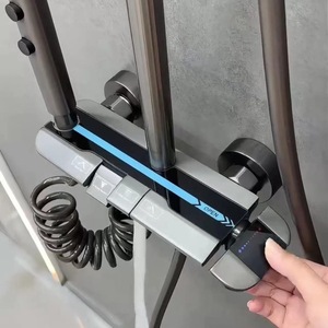 Cabezal de Ducha de 4 Velocidades Estilo Piano con Recubrimiento de Cobre, Válvula de Cerámica, Rociador de Lluvia, Forma Redonda - Product Image 1