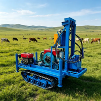 Machine de forage de puits d'eau portable diesel bleue haute productivité 22HP