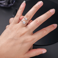 Bague en diamant cultivé en laboratoire HPHT, argent sterling 925 plaqué rhodium, certifiée IGI, couleur VVS, solitaire, bijoux de fiançailles, en stock