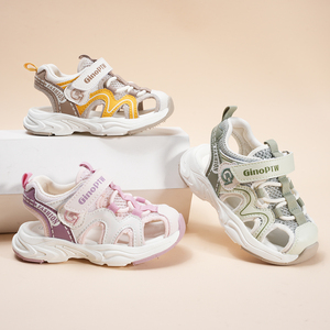 Sandalias para Niños con Protección para el Dedo Gordo del Pie, Sandalias Juveniles con Cierre de Velcro, Antideslizantes, Transpirables, para Niños y Niñas - Product Image 2