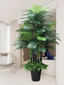 Luxo Sala Decoração Grande Planta Bionic Verde Fake Scatter Anêmona em Decoração De Flores De Piso De Plástico - Product Image 6