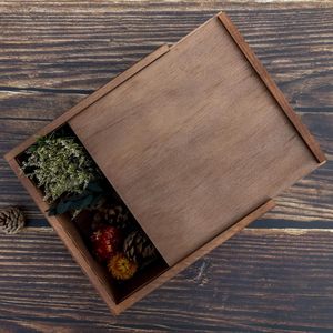 Caja de regalo rectangular de madera con tapa extraíble, hecha a mano, para dulces de boda, flores preservadas, embalaje para el Festival del Medio Otoño - Product Image 1