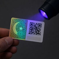 Étiquette de sécurité holographique personnalisée, croissant de lune, étoile, autocollant anti-effraction avec code QR, encre invisible UV pour emballage alimentaire
