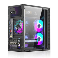 Caja de PC M-ATX Personalizada para Gamers, Gabinete para CPU con Ventilador RGB, Torre Media para PC, Caja de Escritorio RGB para Juegos